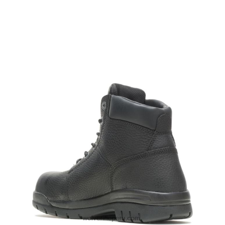 hombres L24N84 Wolverine negro bota de trabajo marquette con punta de acero de 6