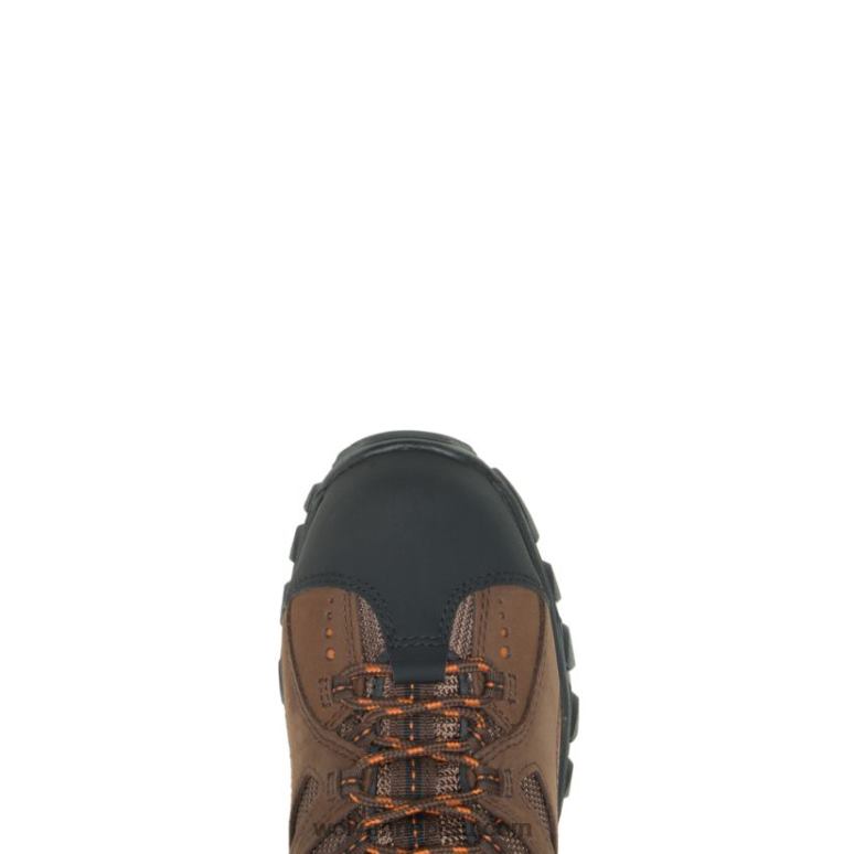 hombres L24N89 Wolverine marrón oscuro/negro bota de trabajo hudson con punta de acero
