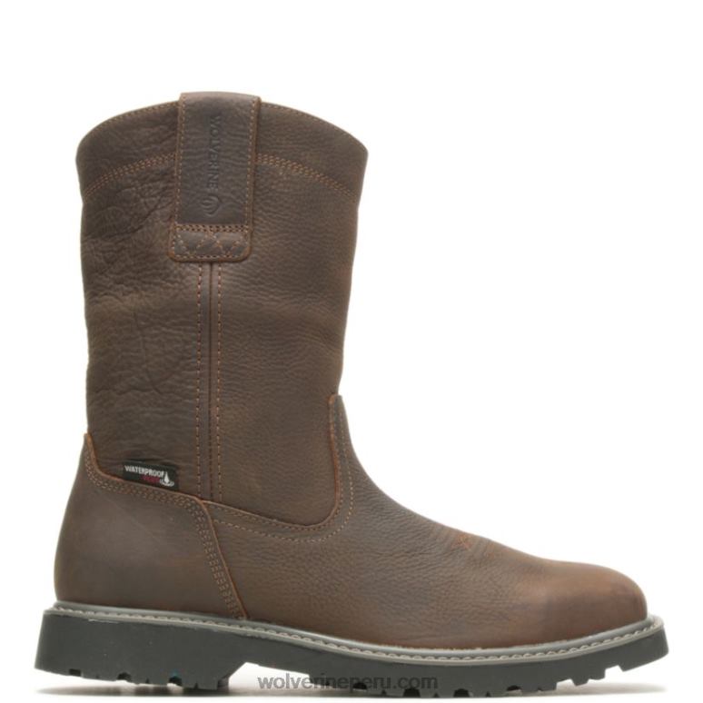 hombres L24N90 Wolverine marron oscuro bota de trabajo wellington con punta cuadrada y punta de acero Floorhand