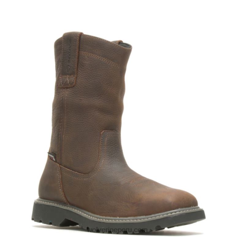 hombres L24N90 Wolverine marron oscuro bota de trabajo wellington con punta cuadrada y punta de acero Floorhand