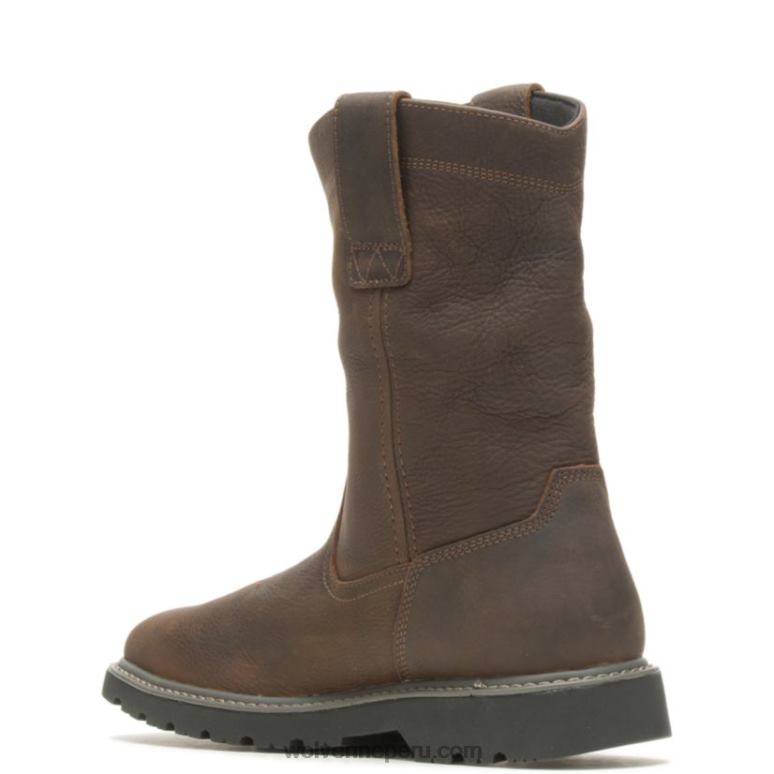 hombres L24N90 Wolverine marron oscuro bota de trabajo wellington con punta cuadrada y punta de acero Floorhand