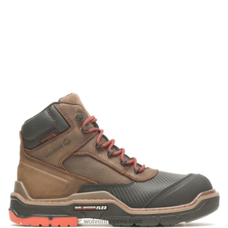 hombres L24N121 Wolverine marron oscuro bota de trabajo raider durashocks shield 6" carbonmax