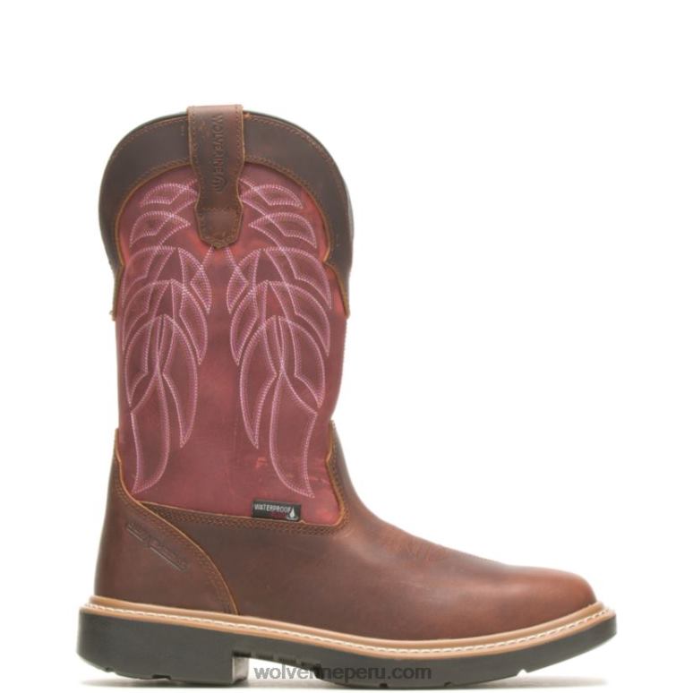 hombres L24N125 Wolverine maní/rojo botas de trabajo rancher durashocks carbonmax wellington