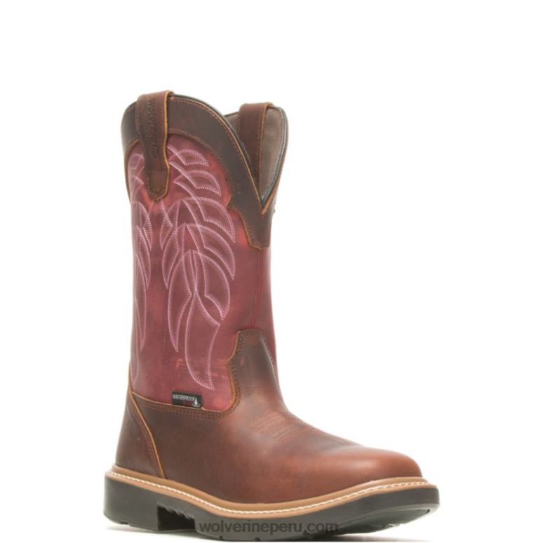 hombres L24N125 Wolverine maní/rojo botas de trabajo rancher durashocks carbonmax wellington