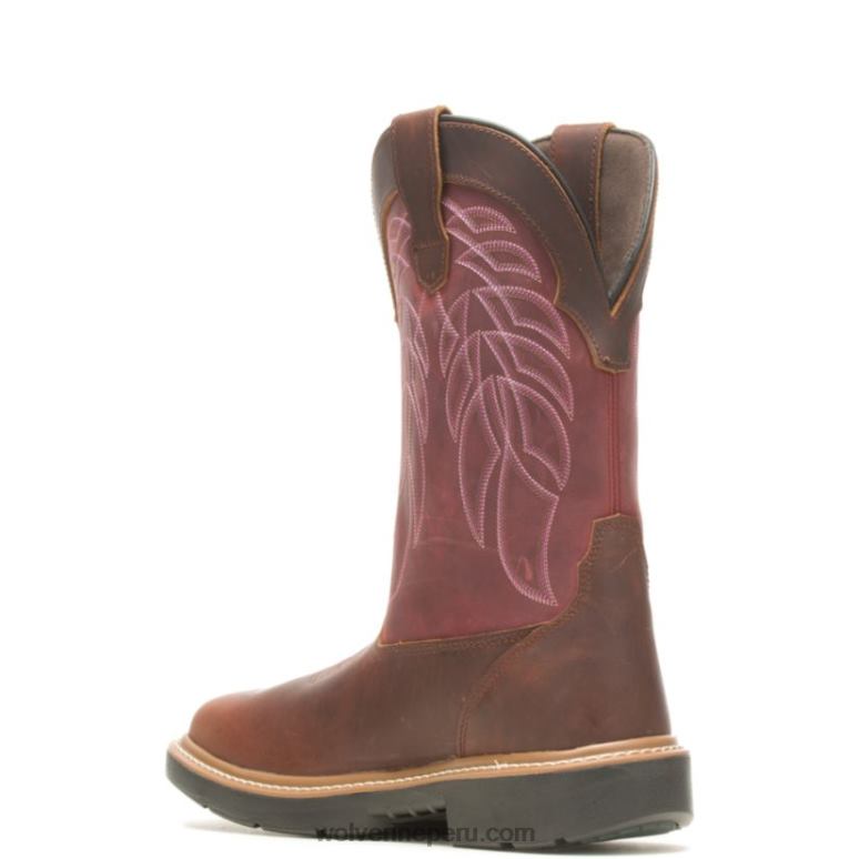 hombres L24N125 Wolverine maní/rojo botas de trabajo rancher durashocks carbonmax wellington