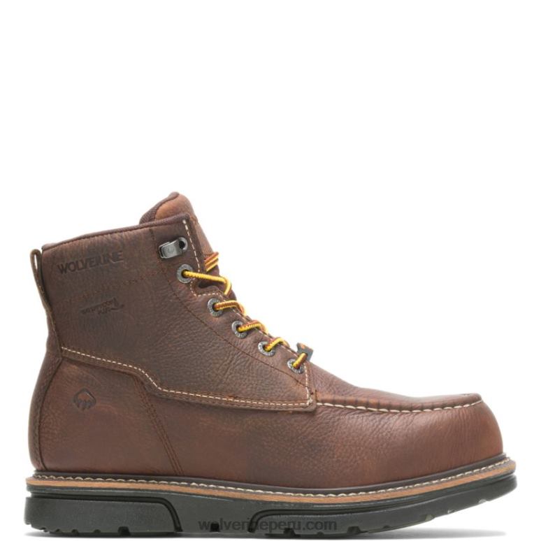 hombres L24N195 Wolverine marrón bota de trabajo i-90 durashocks moc-toe 6"