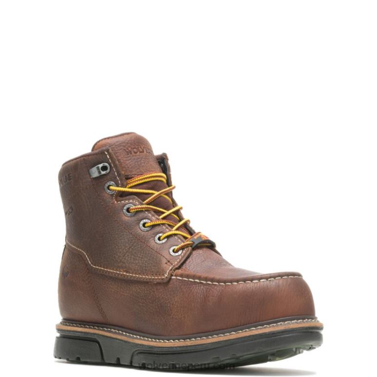 hombres L24N195 Wolverine marrón bota de trabajo i-90 durashocks moc-toe 6