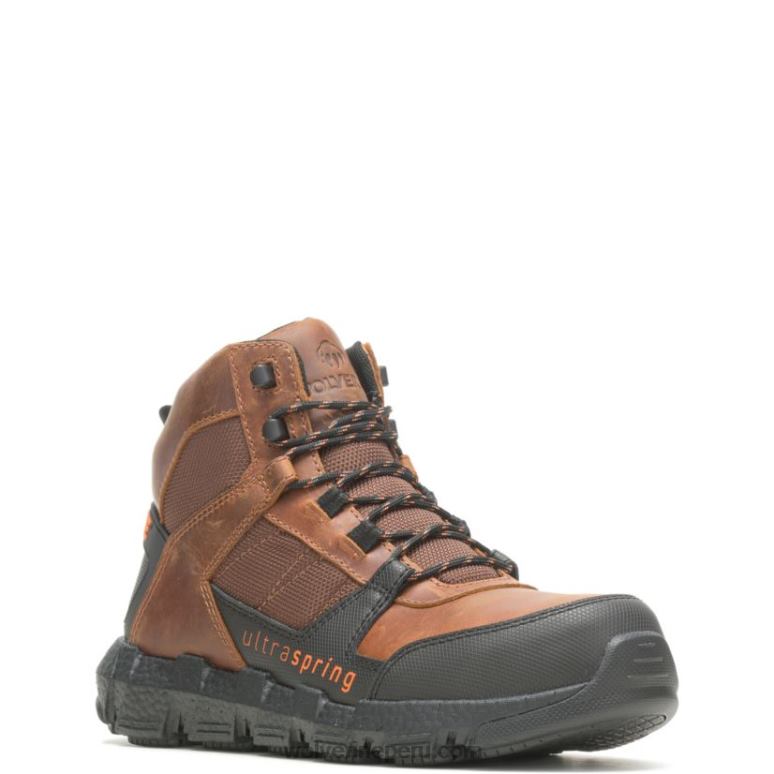 hombres L24N19 Wolverine tabaco bota de trabajo rev ultraspring durashocks vent carbonmax