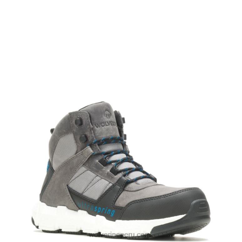 hombres L24N22 Wolverine gris bota de trabajo rev ultraspring durashocks vent carbonmax