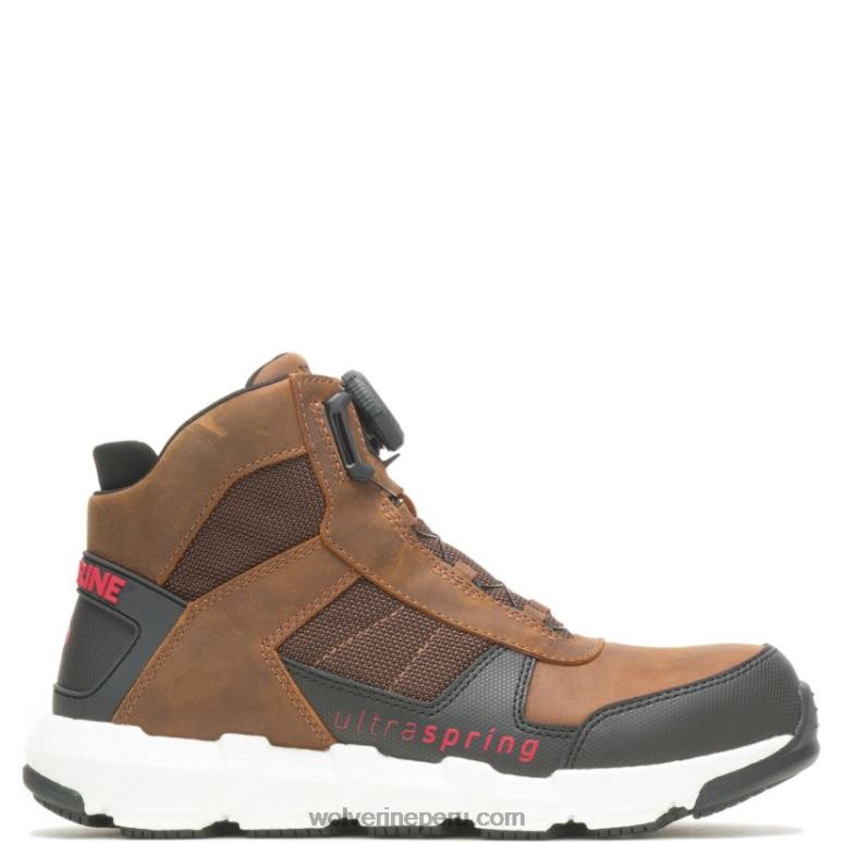 hombres L24N2 Wolverine marrón bota de trabajo rev boa ultraspring durashocks vent carbonmax