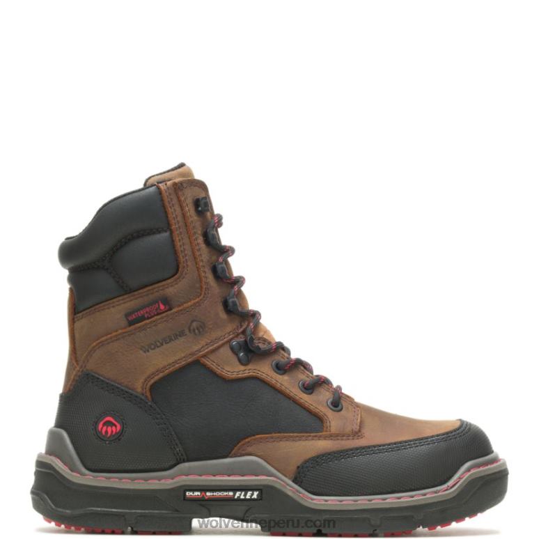 hombres L24N41 Wolverine marrón bota de trabajo raider durashocks de 8" carbonmax para servicio pesado