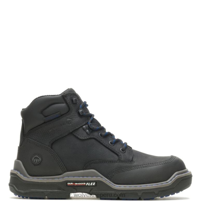 hombres L24N47 Wolverine negro bota de trabajo raider durashocks de 6" para trabajo pesado carbonmax
