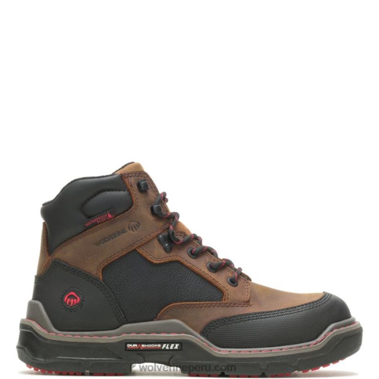 hombres L24N48 Wolverine marrón bota de trabajo raider durashocks de 6" para trabajo pesado carbonmax