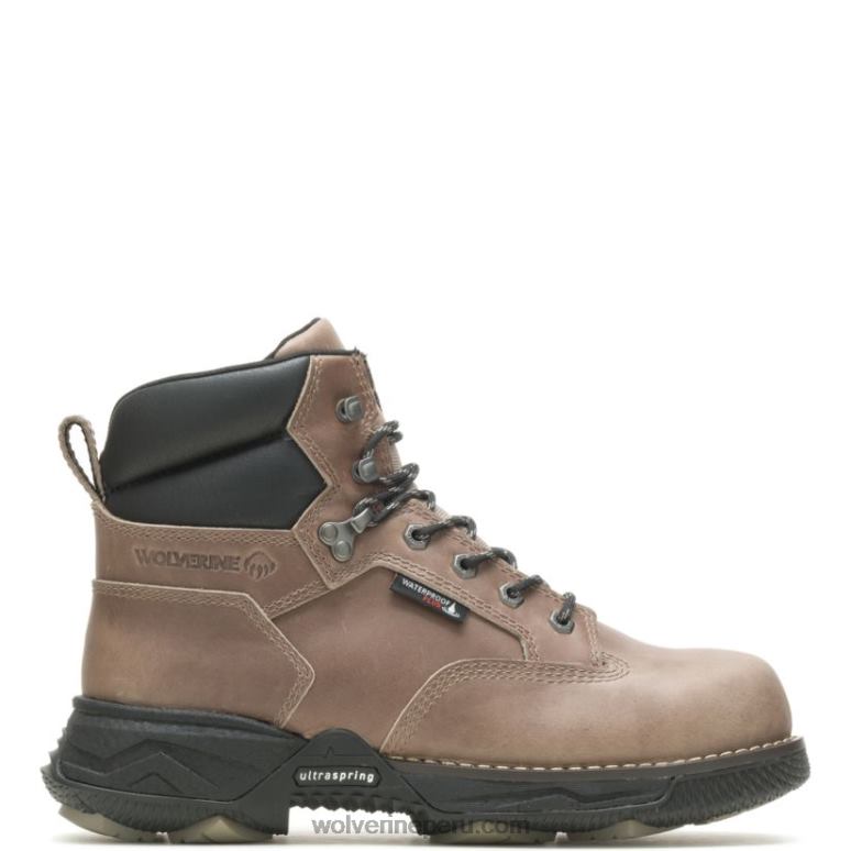 hombres L24N52 Wolverine gris pardo bota de trabajo hellcat fuse durashocks ultraspring 6" carbonmax