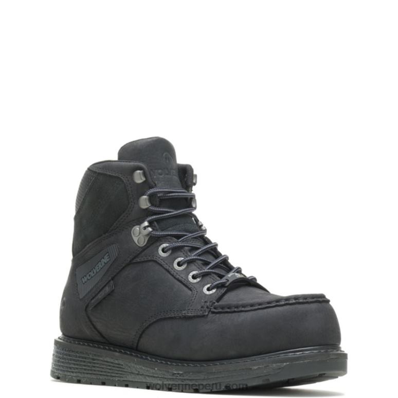 hombres L24N10 Wolverine negro botas de trabajo hellcat ultraspring moc toe wedge 6