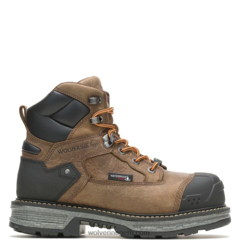 hombres L24N68 Wolverine marrón Bota de trabajo Hellcat Ultraspring para trabajo pesado de 6" CarbonMax