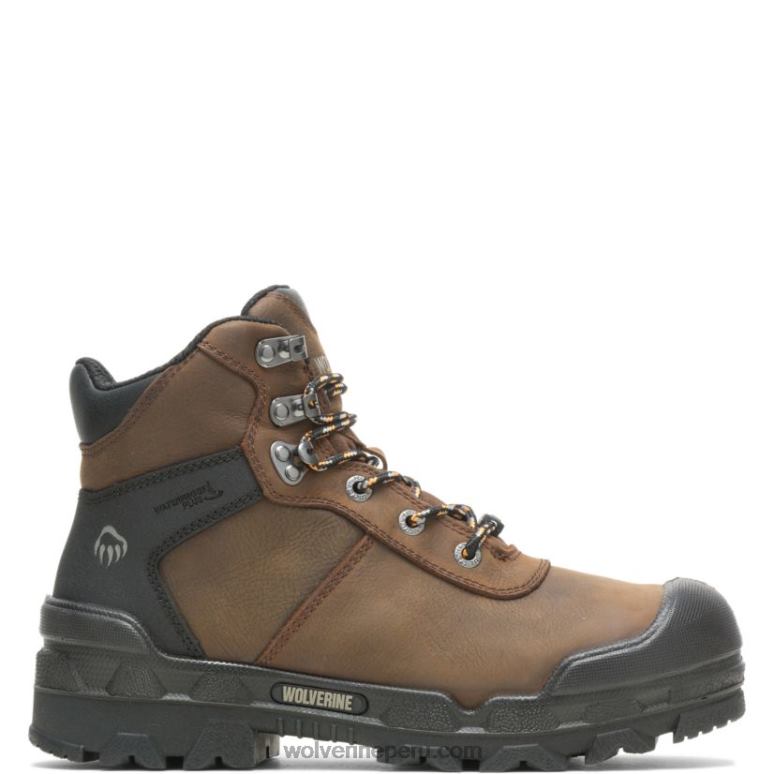 hombres L24N181 Wolverine café oscuro Bota de guerrero met-guard de 6"