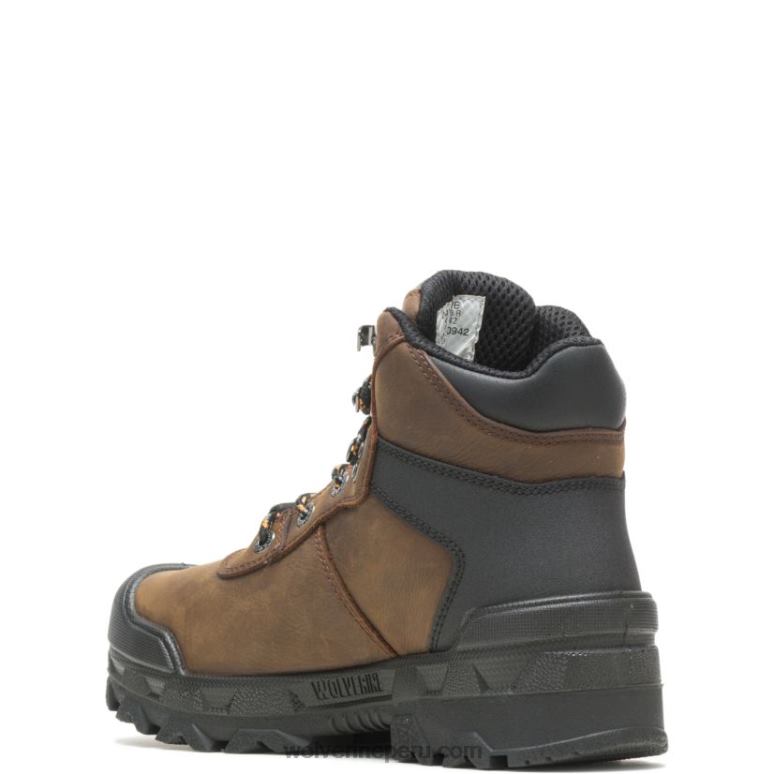 hombres L24N181 Wolverine café oscuro Bota de guerrero met-guard de 6