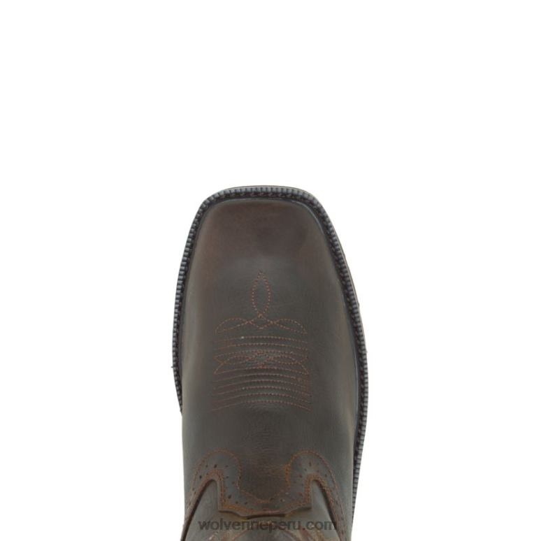 hombres L24N116 Wolverine marrón oscuro/óxido botas de agua con puntera cuadrada y puntera de acero rancher
