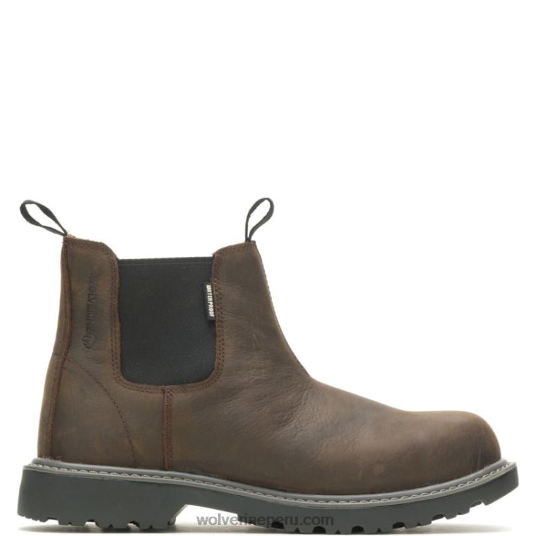 hombres L24N25 Wolverine marron oscuro romeo de trabajo con punta de acero
