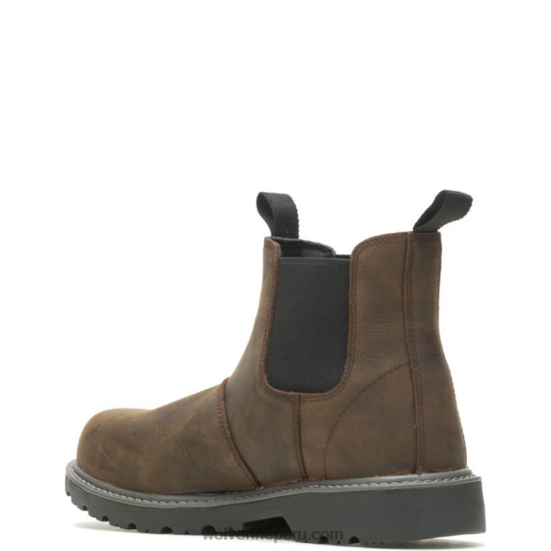 hombres L24N25 Wolverine marron oscuro romeo de trabajo con punta de acero