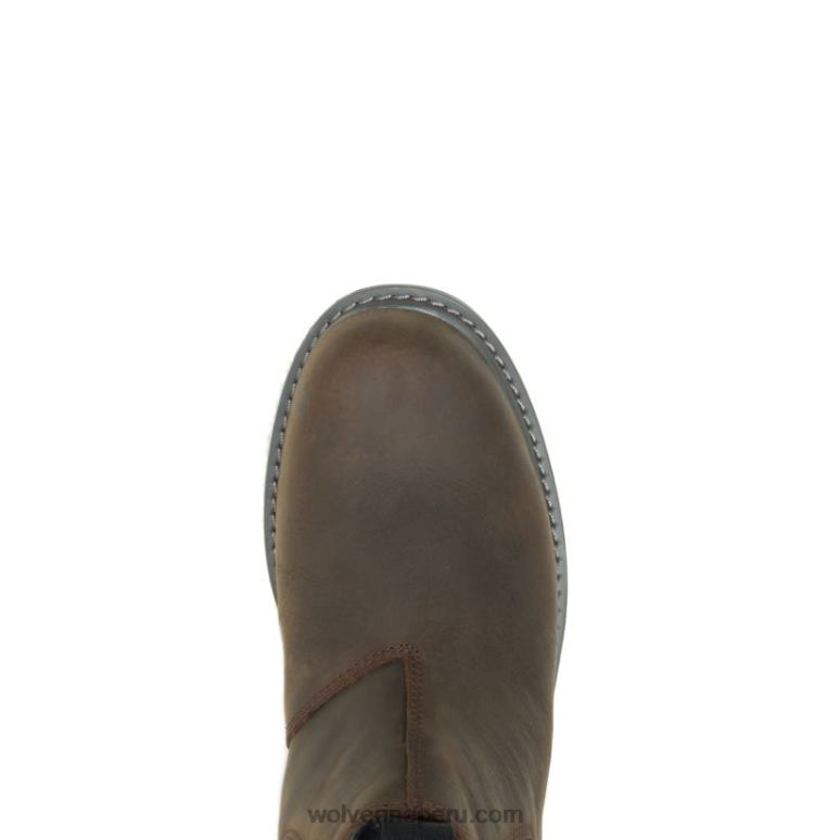 hombres L24N25 Wolverine marron oscuro romeo de trabajo con punta de acero