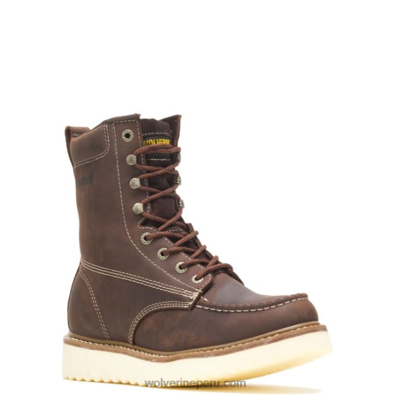 hombres L24N37 Wolverine marrón bota de cuña con punta de acero de 8