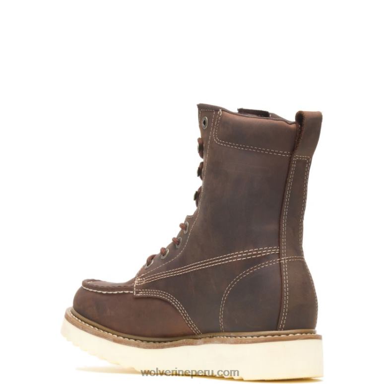 hombres L24N37 Wolverine marrón bota de cuña con punta de acero de 8