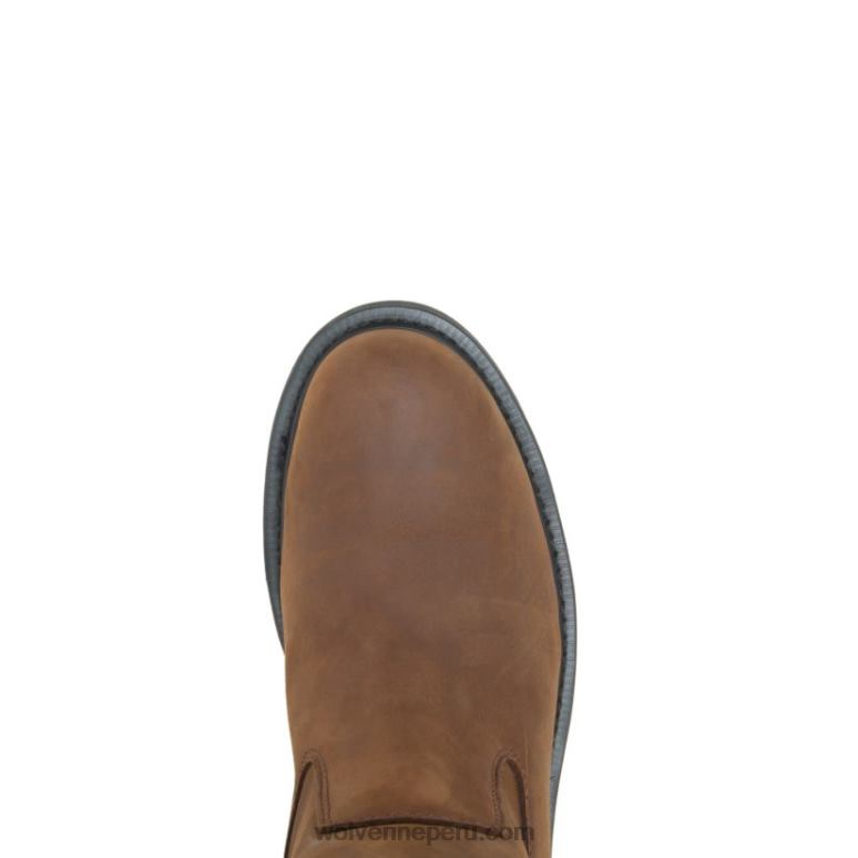 hombres L24N56 Wolverine marron oscuro Wellington con puntera de acero dd work