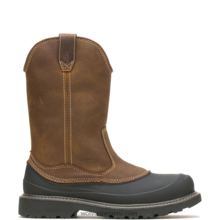 hombres L24N93 Wolverine marron oscuro Floorhand Swamp Steel-Toe Work Wellington