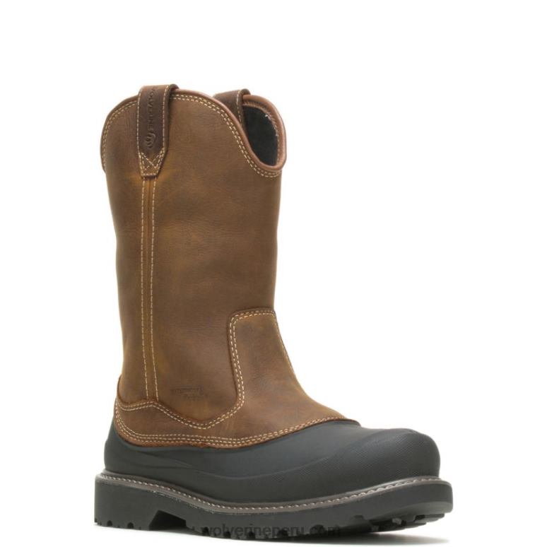 hombres L24N93 Wolverine marron oscuro Floorhand Swamp Steel-Toe Work Wellington