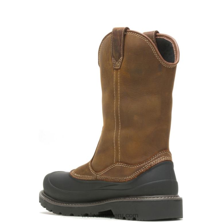 hombres L24N93 Wolverine marron oscuro Floorhand Swamp Steel-Toe Work Wellington