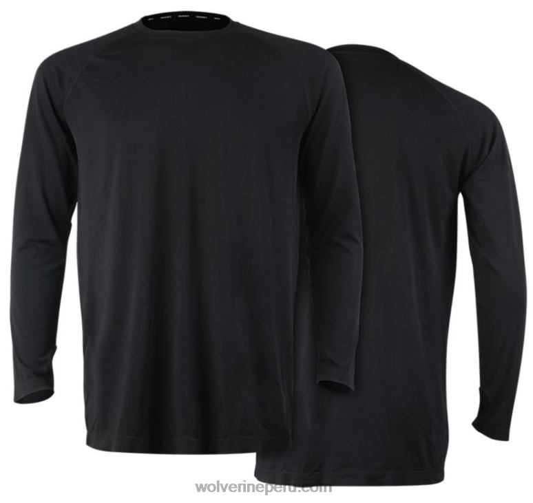 hombres L24N248 Wolverine negro top de manga larga sin costuras