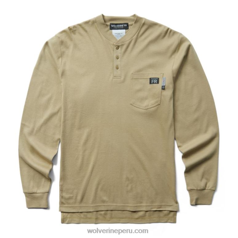 hombres L24N275 Wolverine caqui henley de manga larga fr