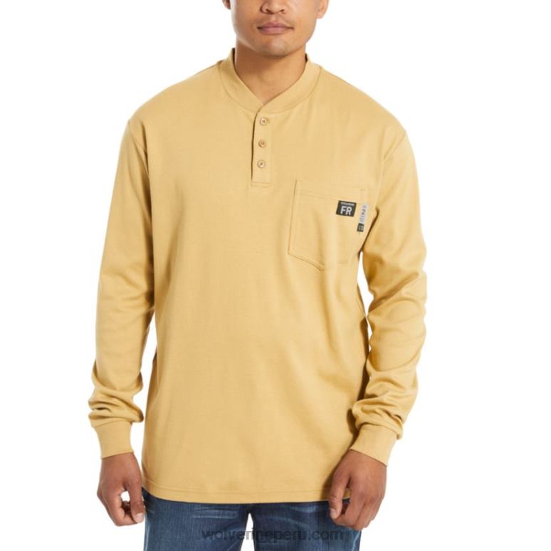 hombres L24N275 Wolverine caqui henley de manga larga fr