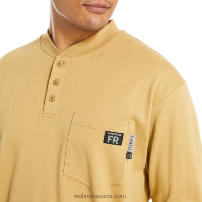 hombres L24N275 Wolverine caqui henley de manga larga fr