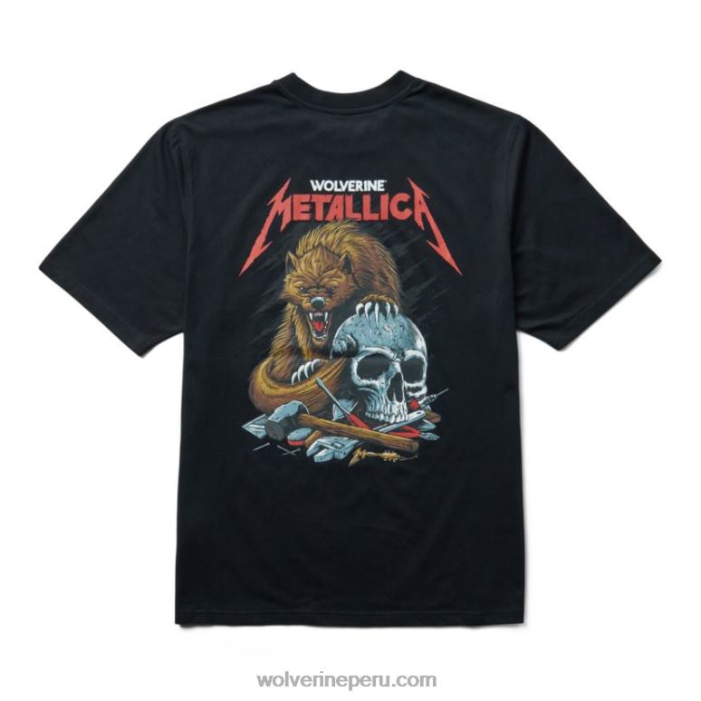 hombres L24N319 Wolverine negro camiseta gráfica de la colección de estudiosos de metallica