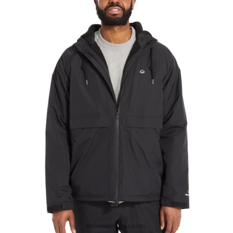 hombres L24N246 Wolverine negro chubasquero i-90 con forro de sherpa
