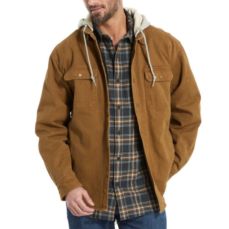hombres L24N267 Wolverine castaña overman camisa jac