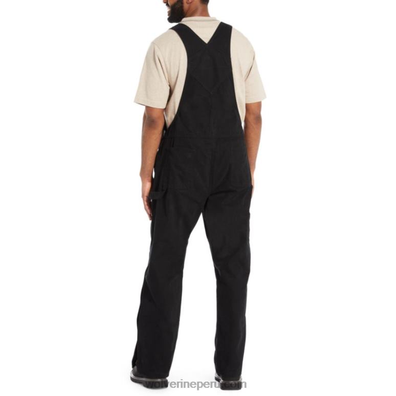 hombres L24N317 Wolverine negro overol de pato de aserradero