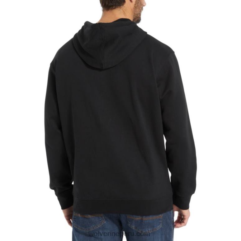 hombres L24N234 Wolverine negro logo gráfico en la manga con capucha