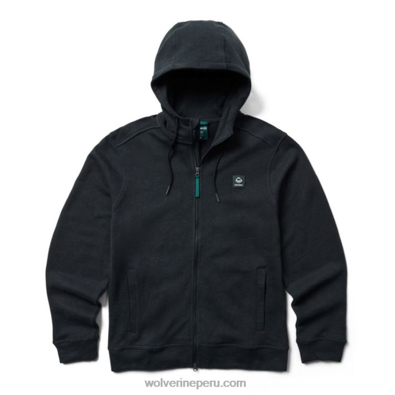 hombres L24N243 Wolverine negro sudadera con capucha de cáñamo
