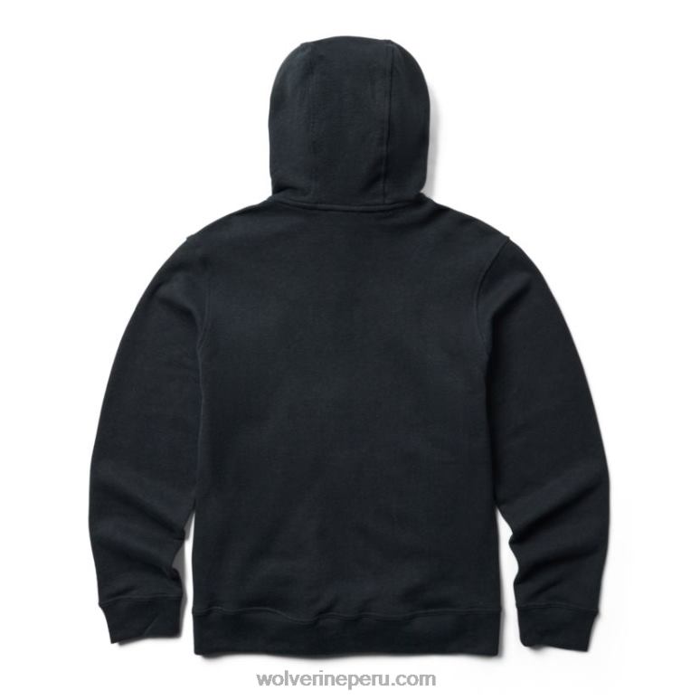 hombres L24N243 Wolverine negro sudadera con capucha de cáñamo