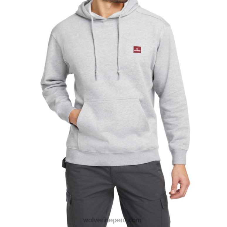 hombres L24N326 Wolverine brezo gris claro sudadera con capucha de peso medio