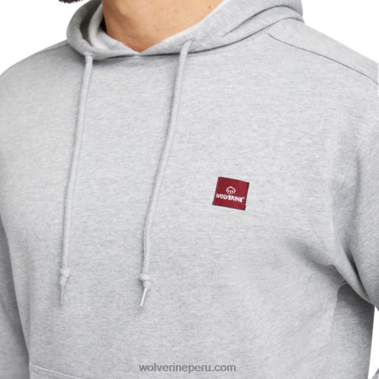 hombres L24N326 Wolverine brezo gris claro sudadera con capucha de peso medio