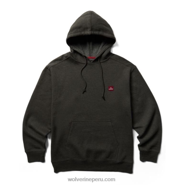 hombres L24N327 Wolverine brezo de ónix sudadera con capucha de peso medio