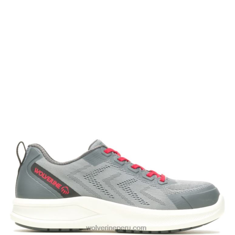 hombres L24N100 Wolverine gris/rojo zapatilla de trabajo bolt durashocks knit carbonmax