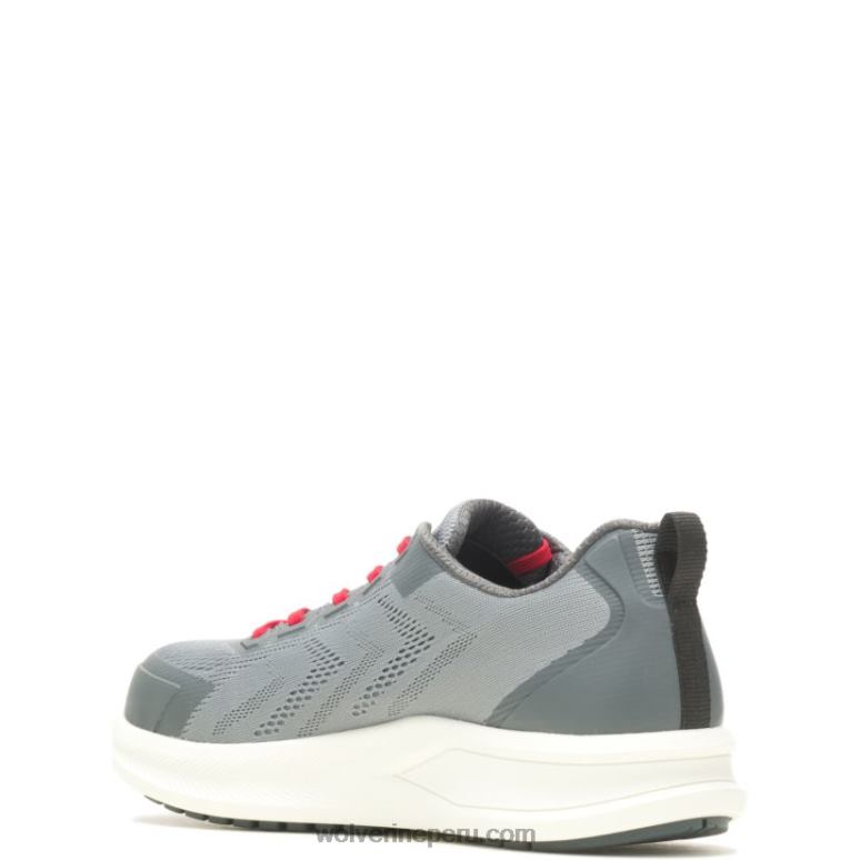 hombres L24N100 Wolverine gris/rojo zapatilla de trabajo bolt durashocks knit carbonmax