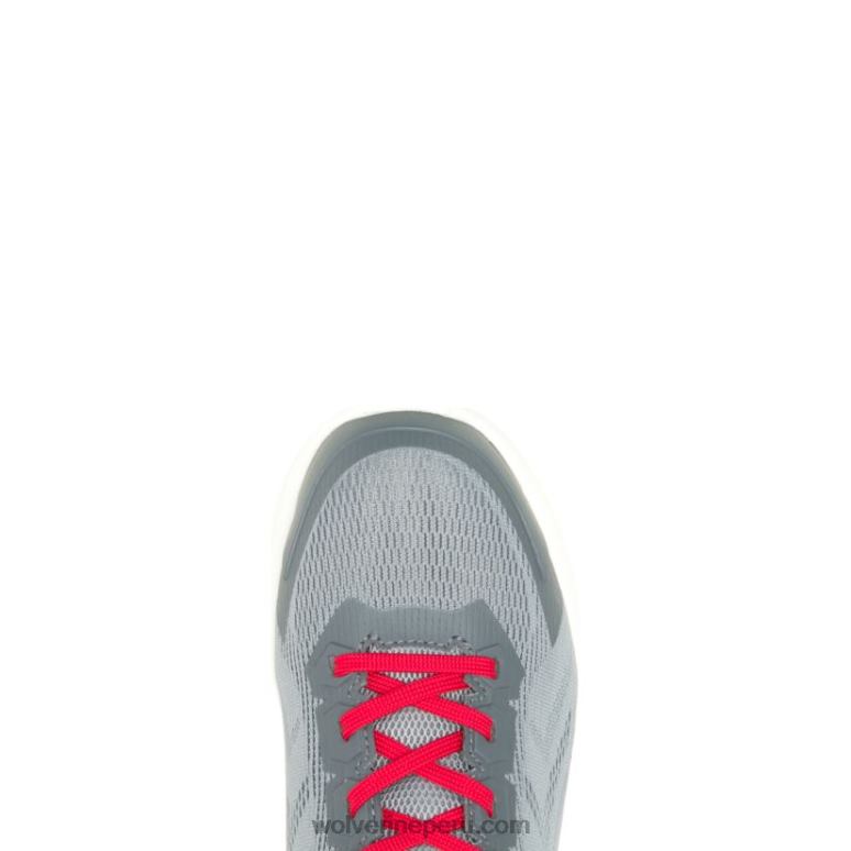 hombres L24N100 Wolverine gris/rojo zapatilla de trabajo bolt durashocks knit carbonmax