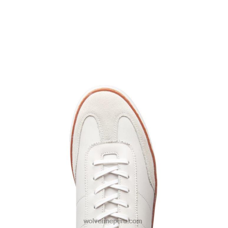 hombres L24N224 Wolverine cuero blanco/gamuza piedra tenis blvd court
